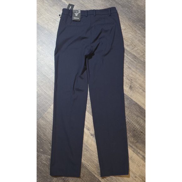 NWT Kenneth Cole Womens Size 0 Dark Navy Mid Rise Slim Ankle Work Pants Trouser - Picture 7 of 8